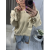 Sweter beżowy z wiązaniami